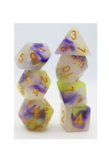 Foam Brain 7ct Dice Set: Yellow & Purple Jade RPG Dice