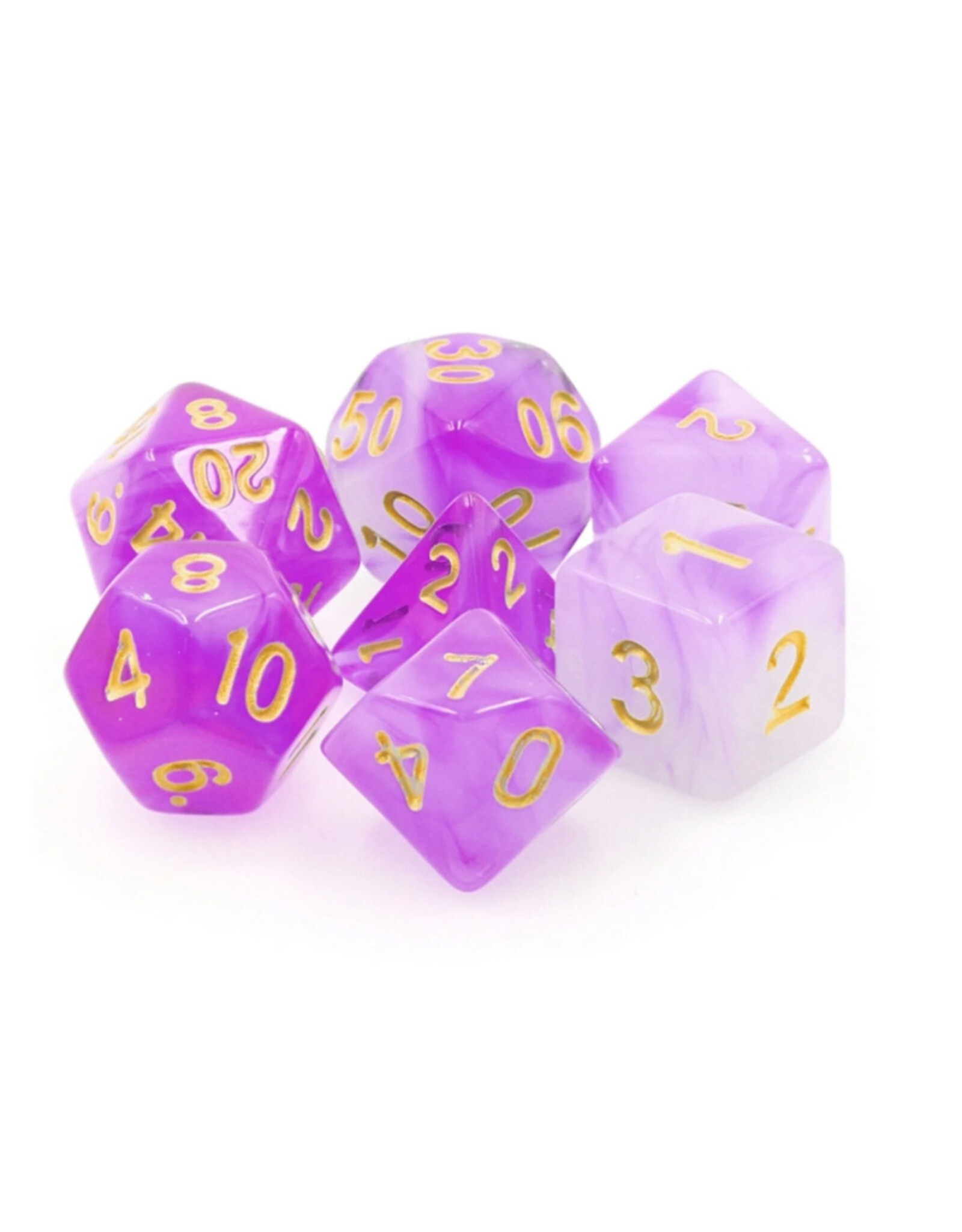 Foam Brain 7ct Dice Set: Purple Milky RPG Dice