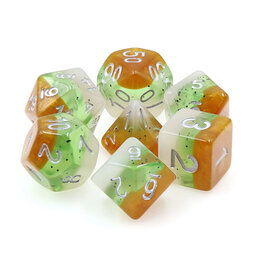 Foam Brain 7ct Dice Set: Kiwi Fruit RPG Dice