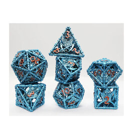 Foam Brain Metal Dice Set: Grim Scythe Hollow - Blue