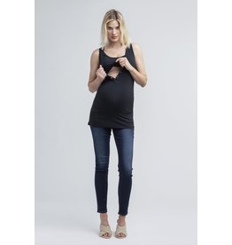 NOM Maternity Snap Tank - Black