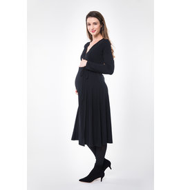 NOM Maternity Tessa Wrap Dress - Black