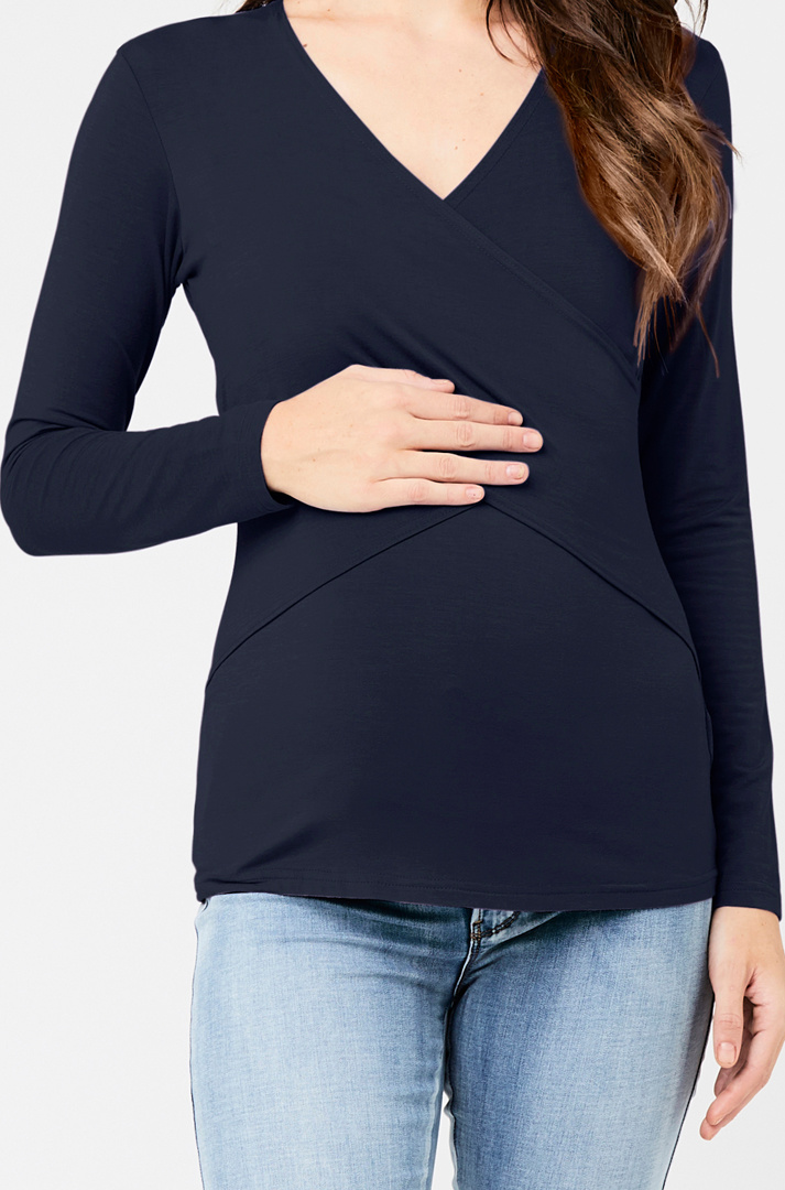 Ripe Maternity Embrace Long Sleeve Top - Navy