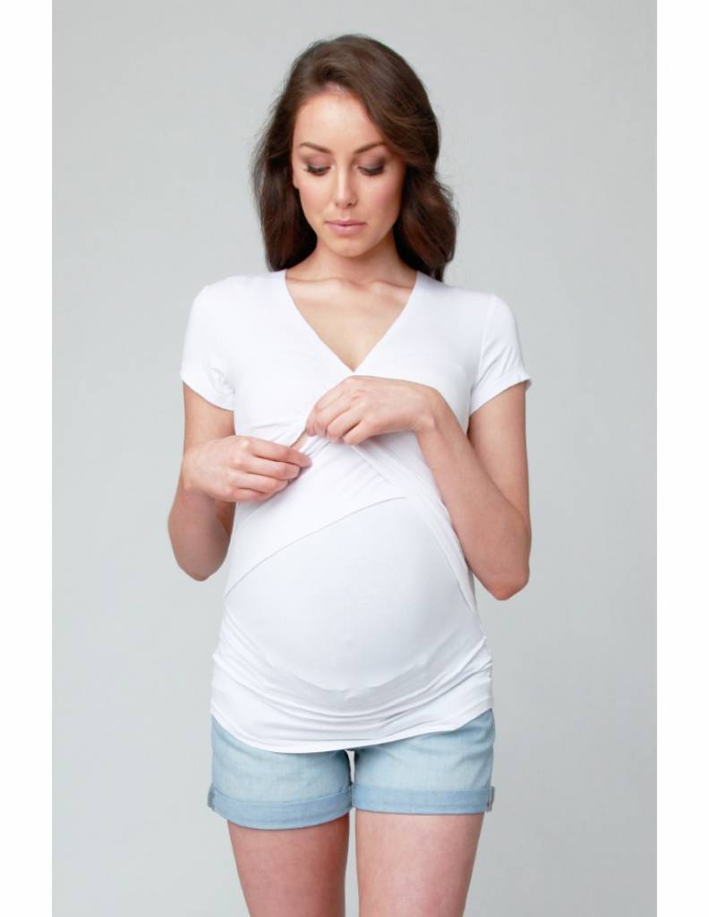 Ripe Maternity Embrace Short-Sleeved Tee - White