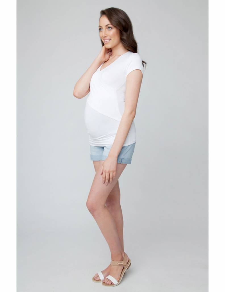 Ripe Maternity Embrace Short-Sleeved Tee - White