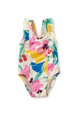 Tea Collection Fruit Floral Ruffle Swimsuit