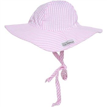 Flap Happy Floppy Hat - Pink Seersucker
