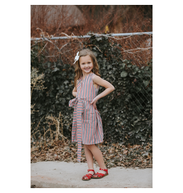 Woodmouse & Thistle Briar Button Dress - Americana Stripe