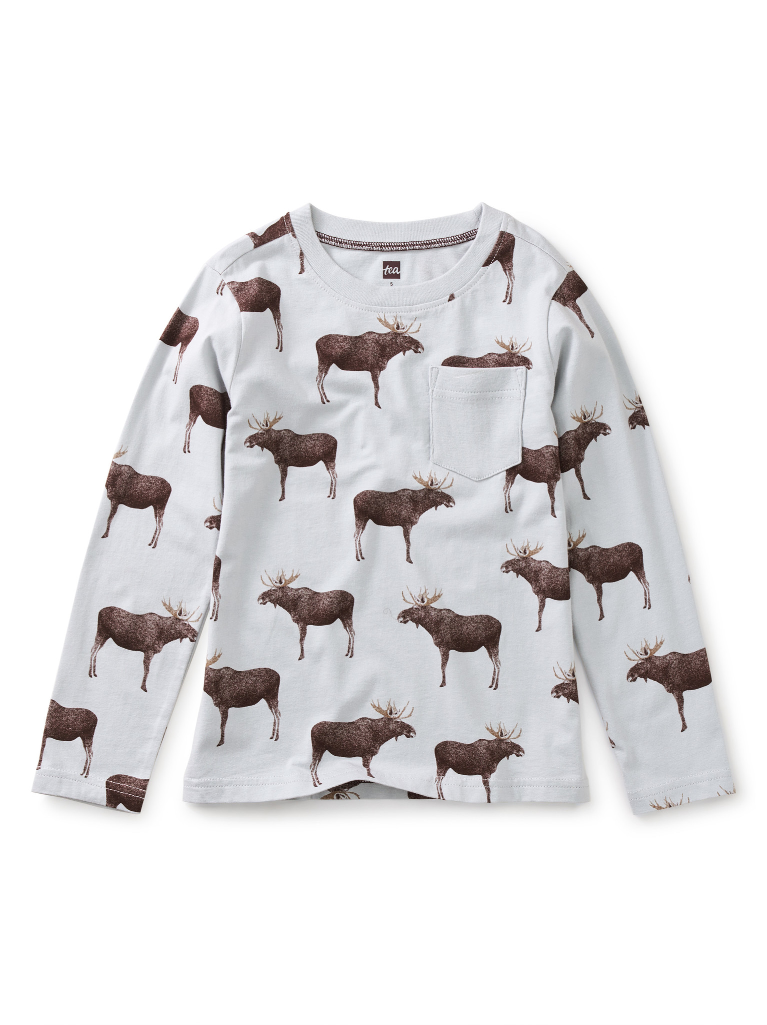 Tea Collection Mooses on the Move Pocket Graphic Tee