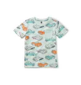 Tea Collection Cuban Cars Pocket Tee - Green