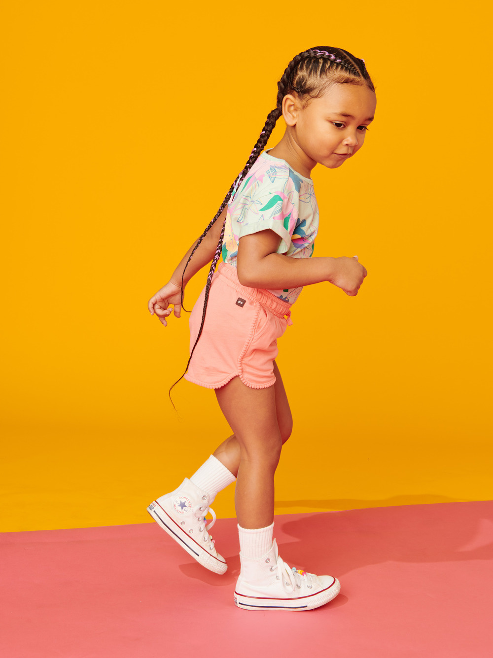 Tea Collection Pom Pom Gym Shorts - Sunset Pink