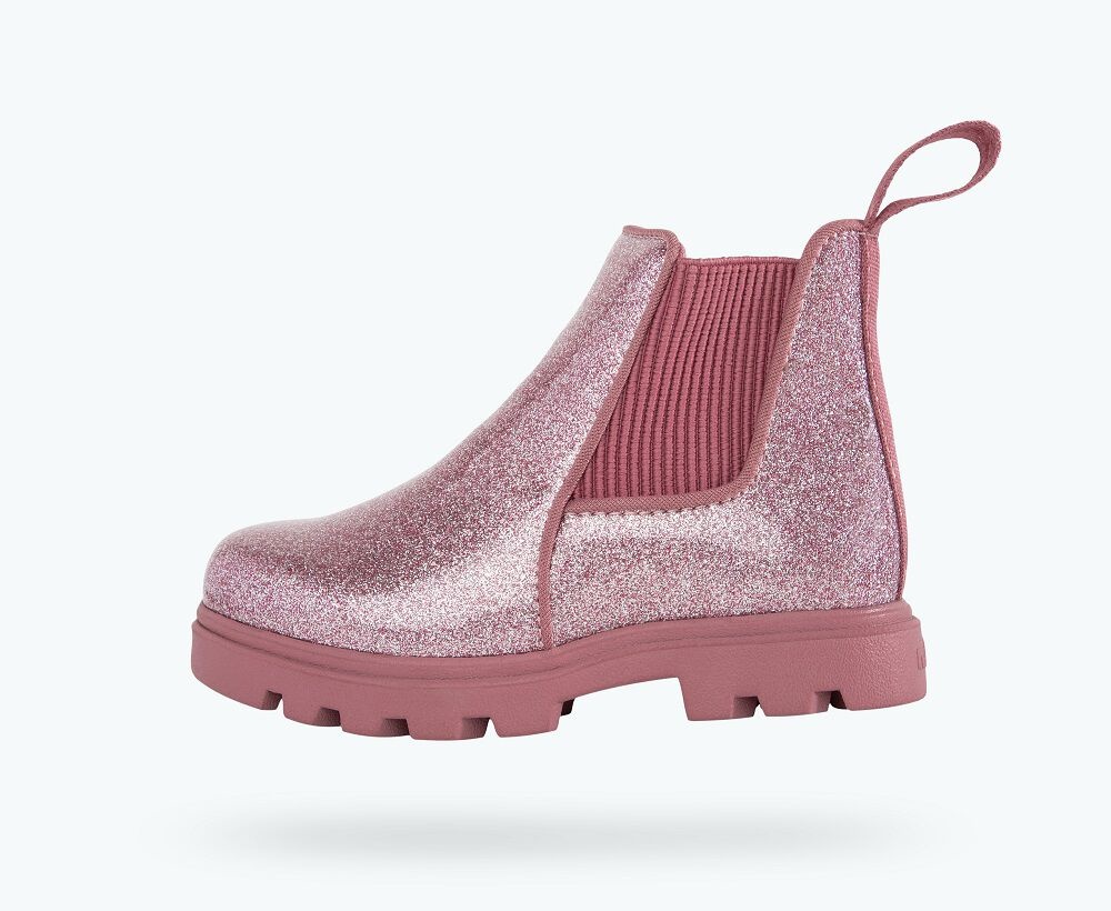 Native Kensington Boot - Shine Bright Pink Glitter
