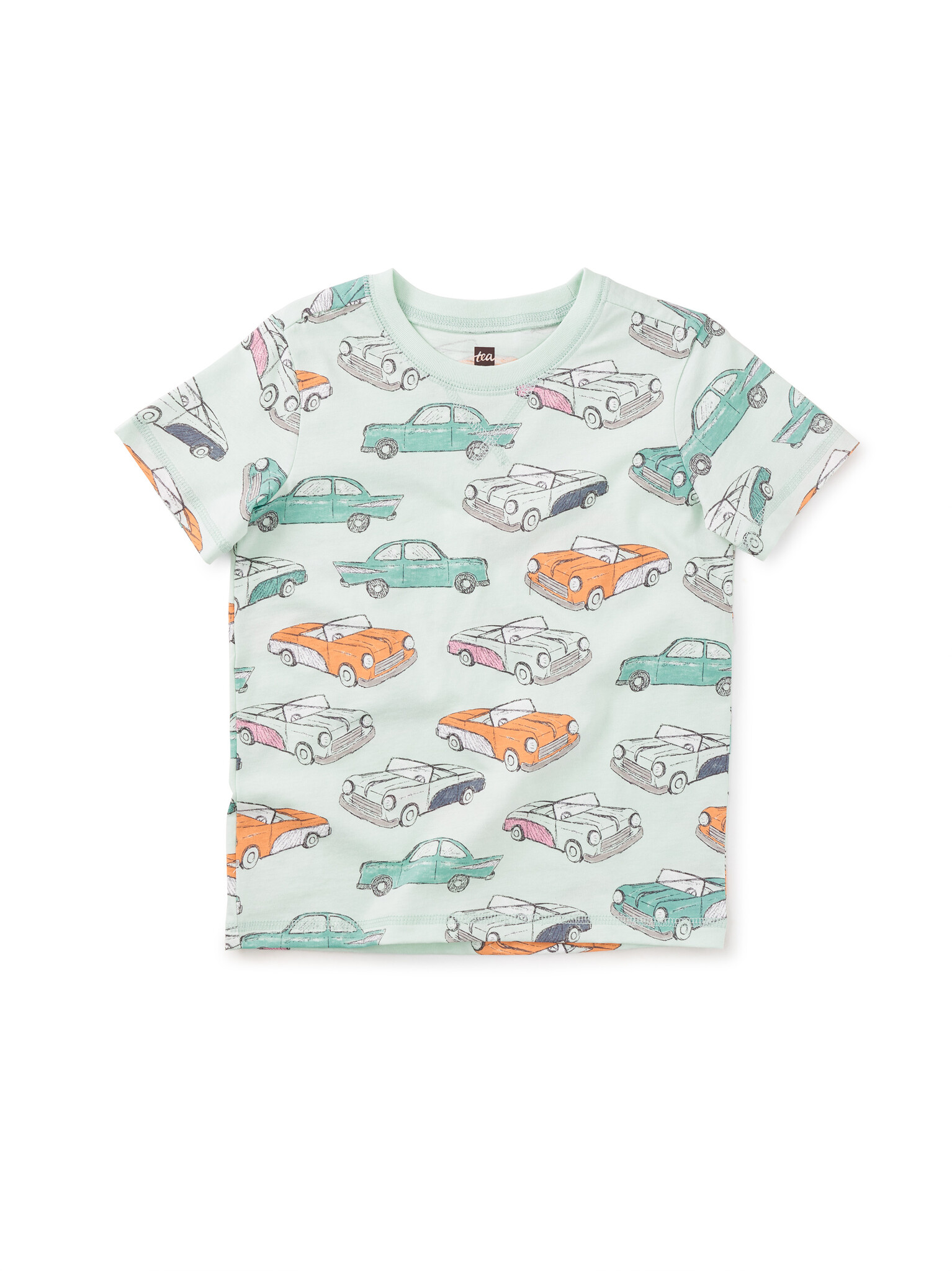 Tea Collection Cuban Cars Printed Tee - Green