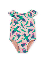 Tea Collection Parrot Polka Flutter Baby One-Piece