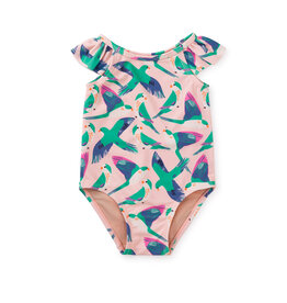Tea Collection Parrot Polka Flutter Baby One-Piece