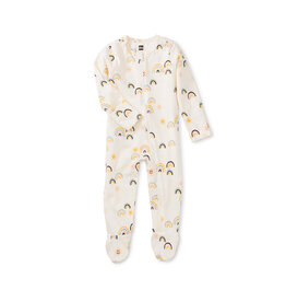 Tea Collection Tea Collection Zippered Footed Romper - Sunshine & Rainbows