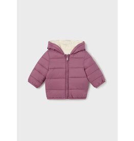 Mayoral Mayoral Reversible Puffer Coat - Mauve/Ivory