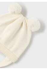 Mayoral Mayoral Winter Knit Pom Pom Bonnet & Mittens Set - Cream