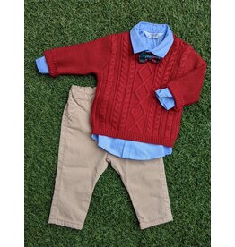 Mayoral Mayoral Classic Fisherman Crewneck Sweater - Cranberry