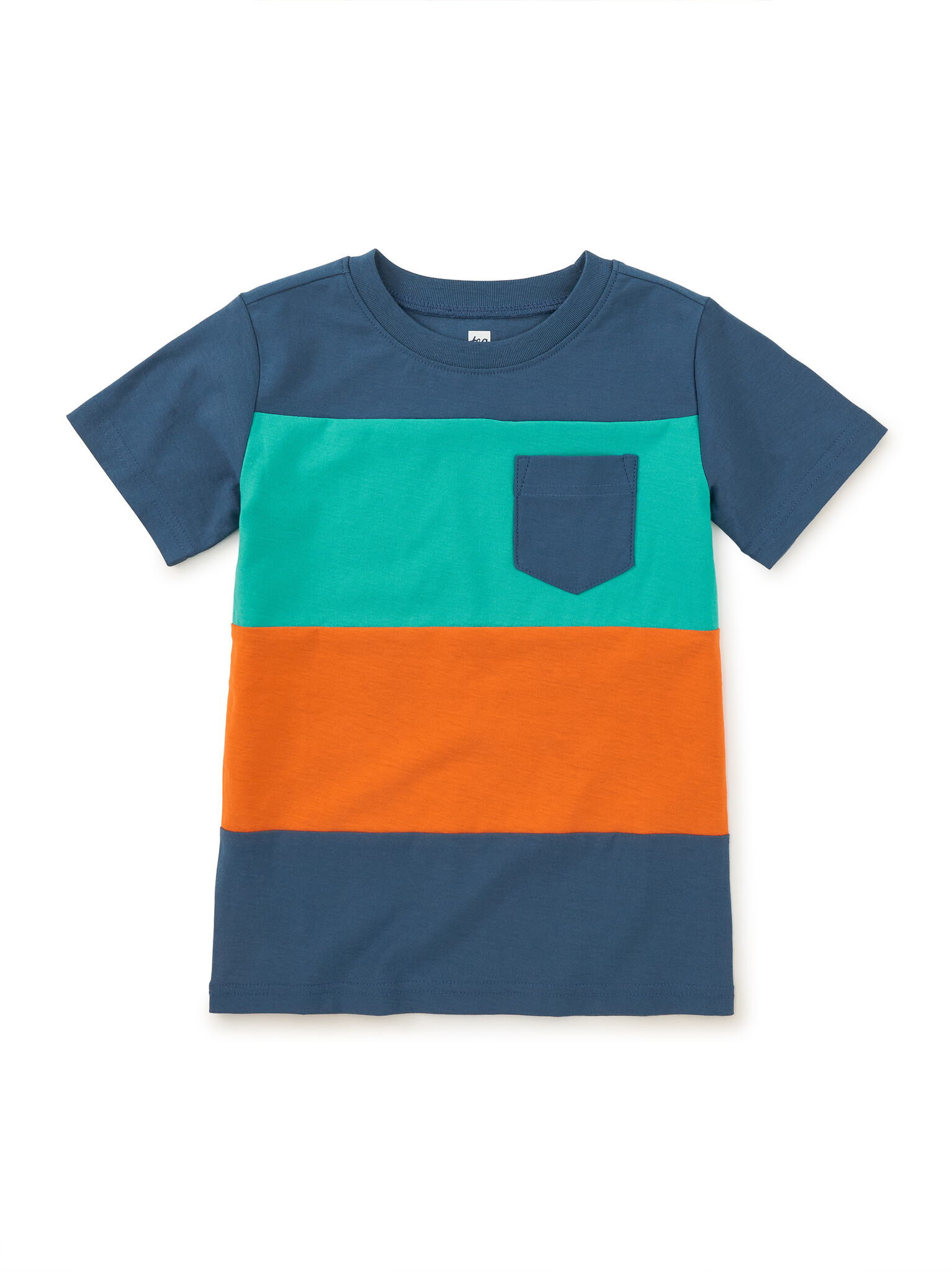 Tea Collection Colorblock Pocket Tee - Indian Teal