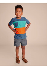 Tea Collection Colorblock Pocket Tee - Indian Teal