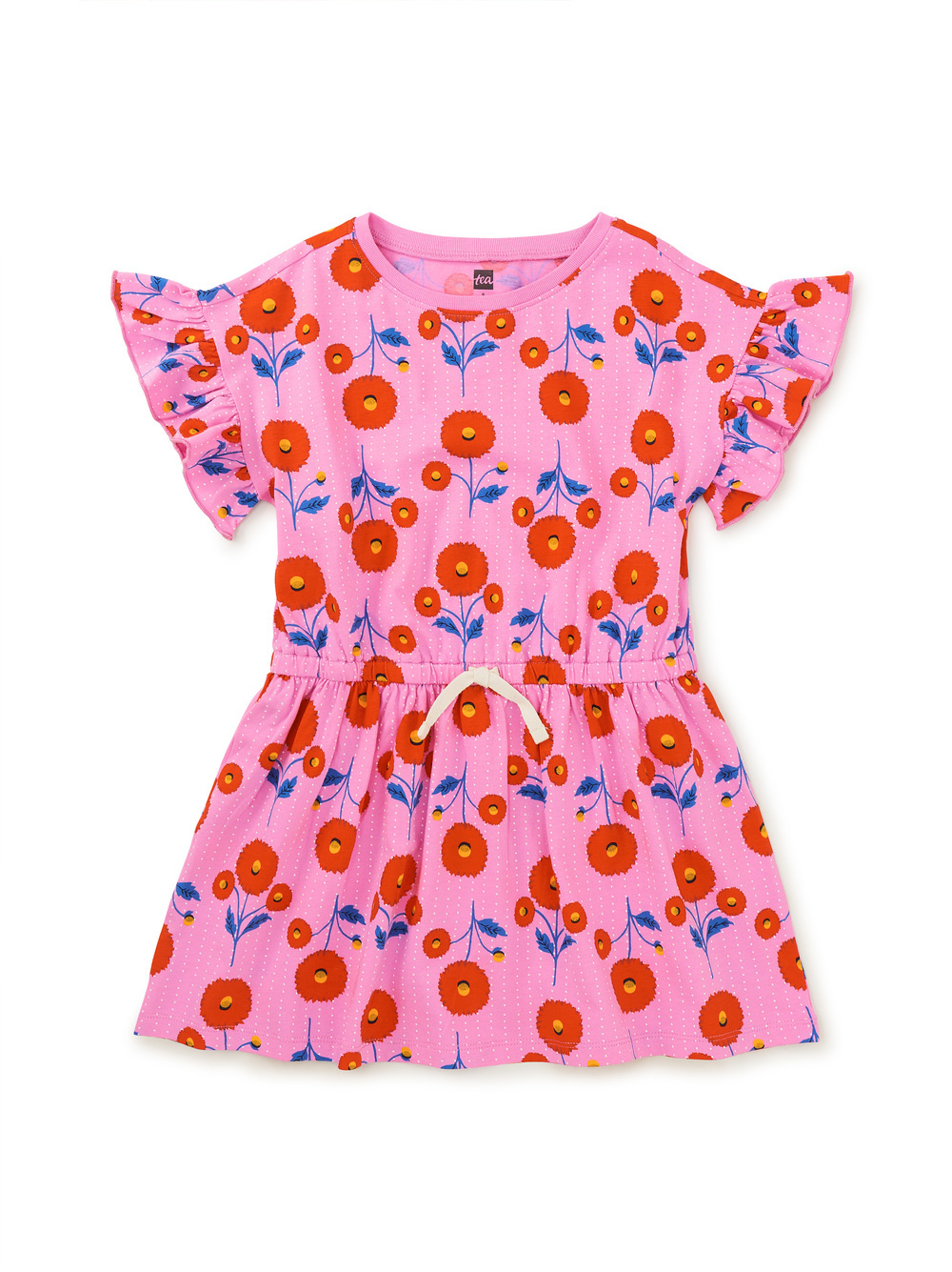 Tea Collection Indian Poppy Tie-Waist Dress