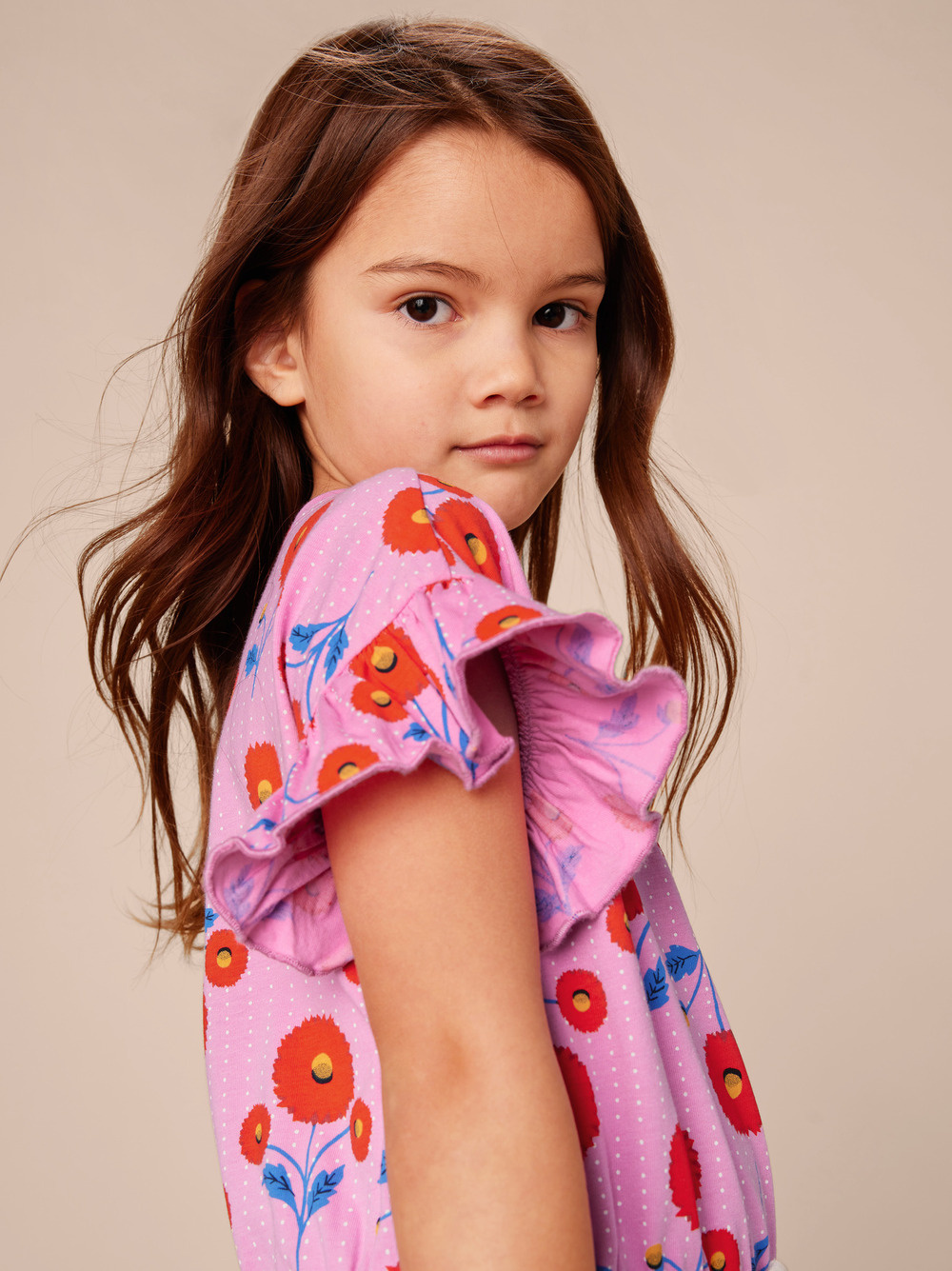 Tea Collection Indian Poppy Tie-Waist Dress