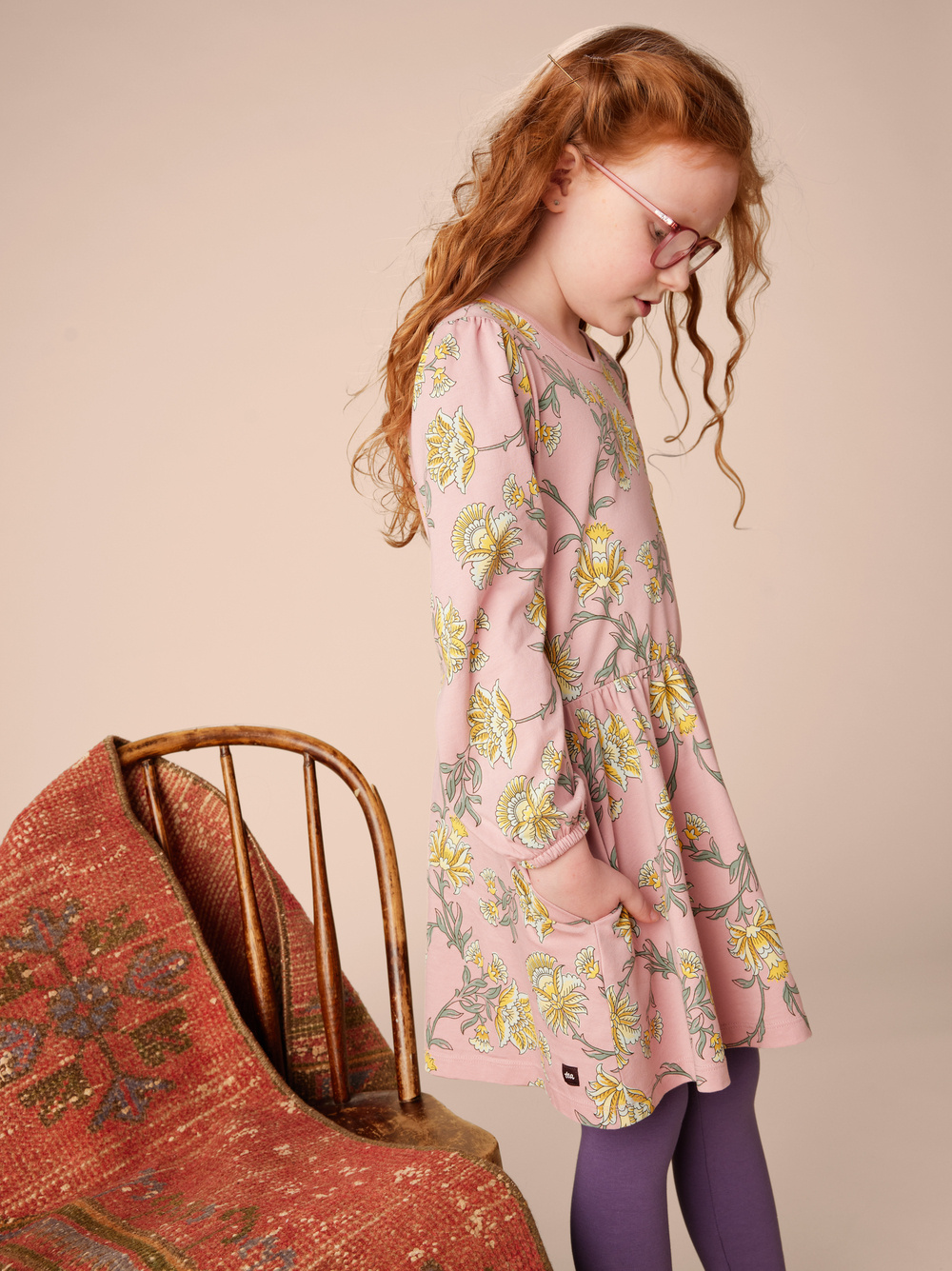 Tea Collection Blouson Sleeve Pocket Dress - Salma Floral