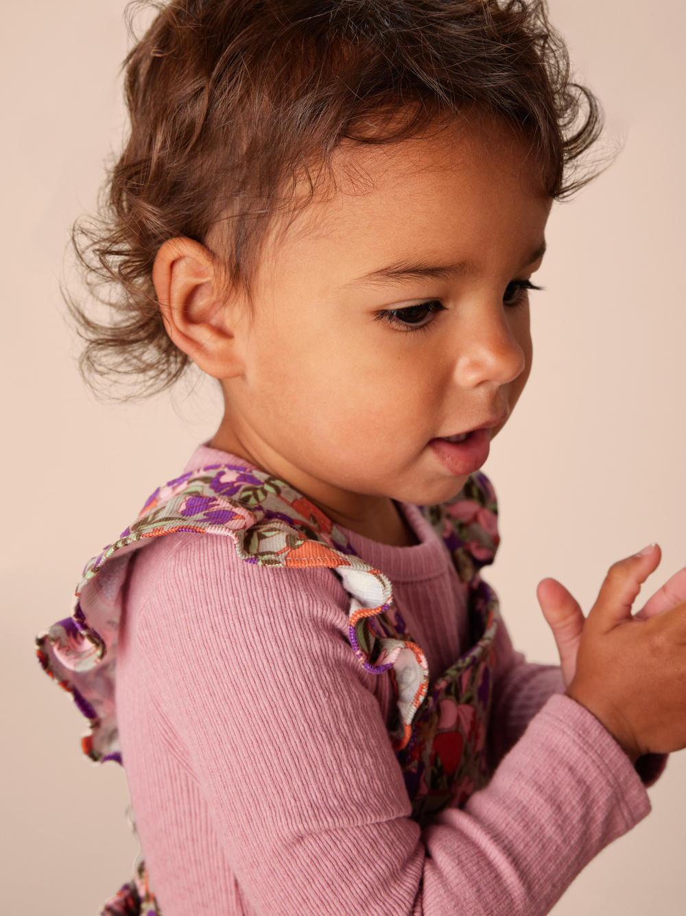 Tea Collection Corduroy Ruffle Overall & Bodysuit Set - Royal