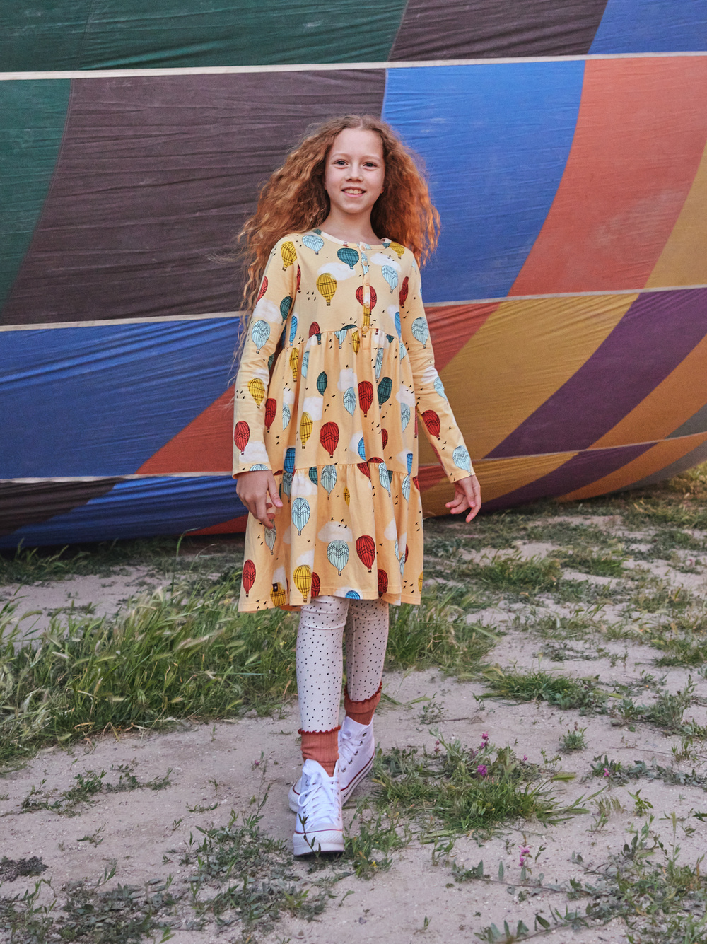 Tea Collection Cappadocia Long Sleeve Tiered Dress
