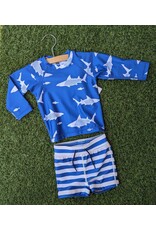 Tea Collection Baby Rash Guard Swim Set - Great White