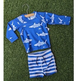 Tea Collection Baby Rash Guard Swim Set - Great White
