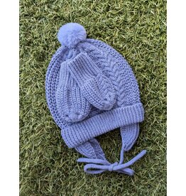 Mayoral Mayoral Winter Knit Bonnet & Mittens Set - Bluebonnet