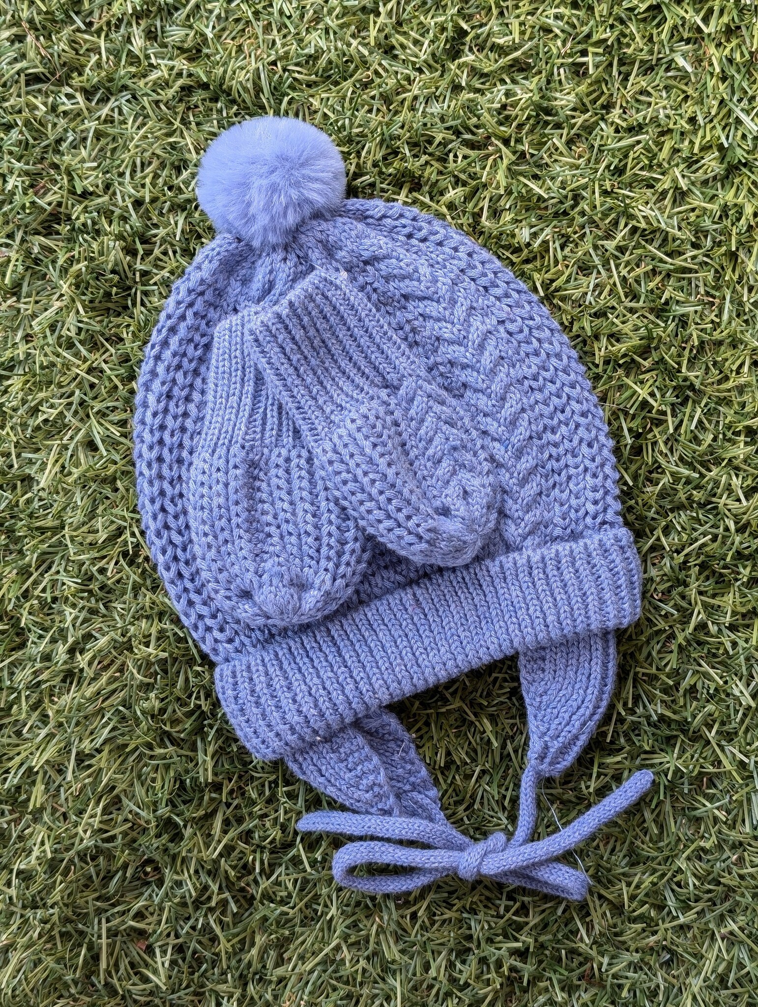 Mayoral Mayoral Winter Knit Bonnet & Mittens Set - Bluebonnet