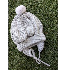 Mayoral Mayoral Winter Knit Bonnet & Mittens Set - Charcoal