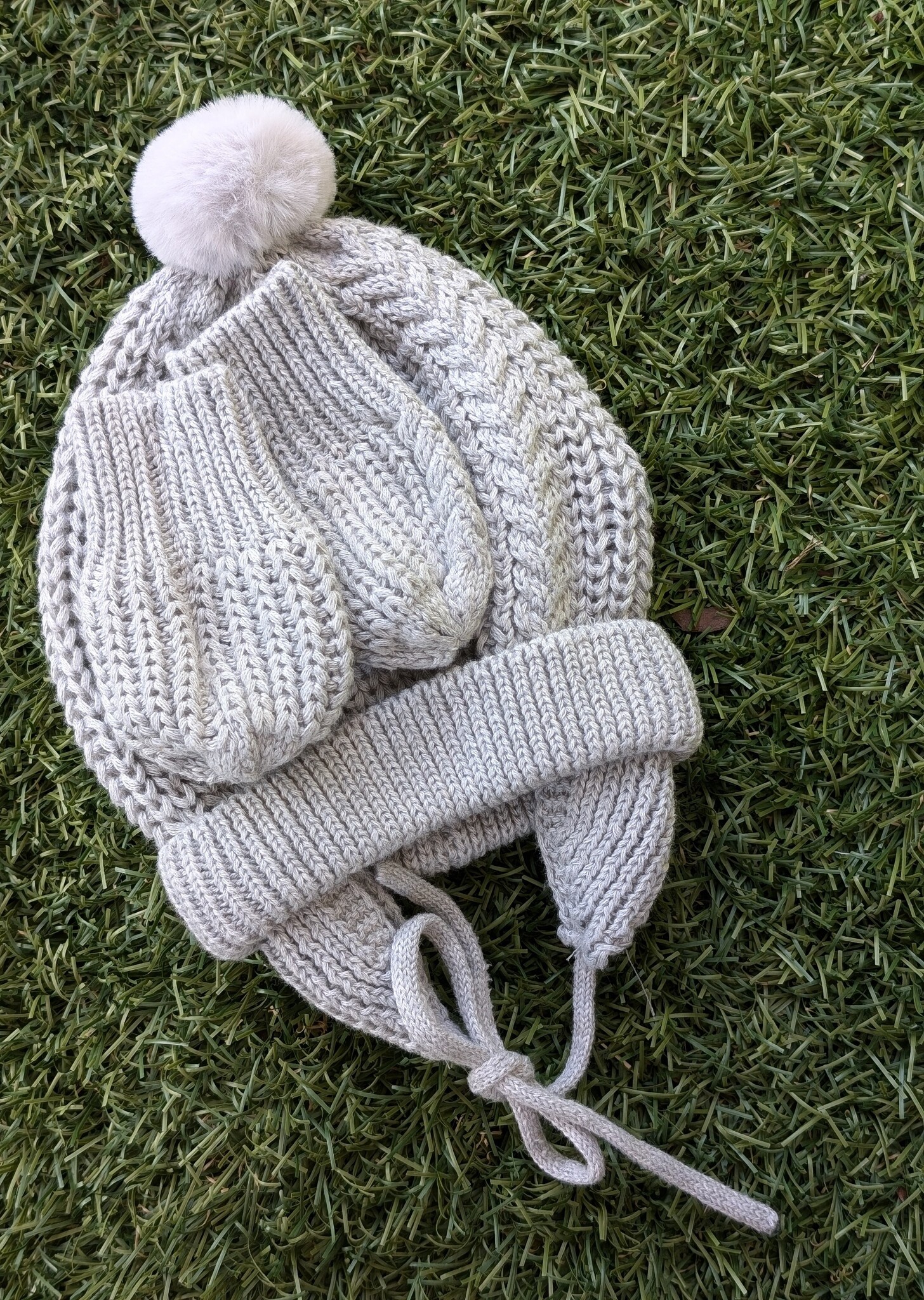 Mayoral Mayoral Winter Knit Bonnet & Mittens Set - Charcoal