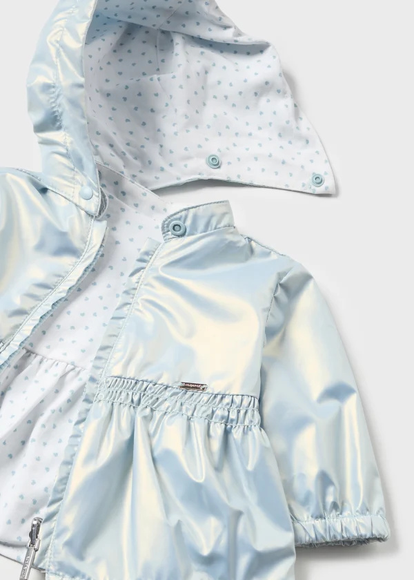 Mayoral Mayoral Reversible Waterproof Windbreaker - Petal Blue/Sparkle Dot