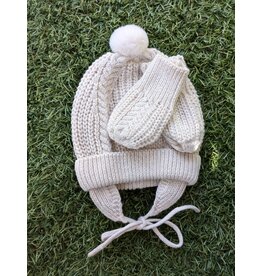 Mayoral Mayoral Winter Knit Bonnet & Mittens Set - Natural