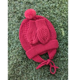 Mayoral Mayoral Winter Knit Bonnet & Mittens Set - Rich Red