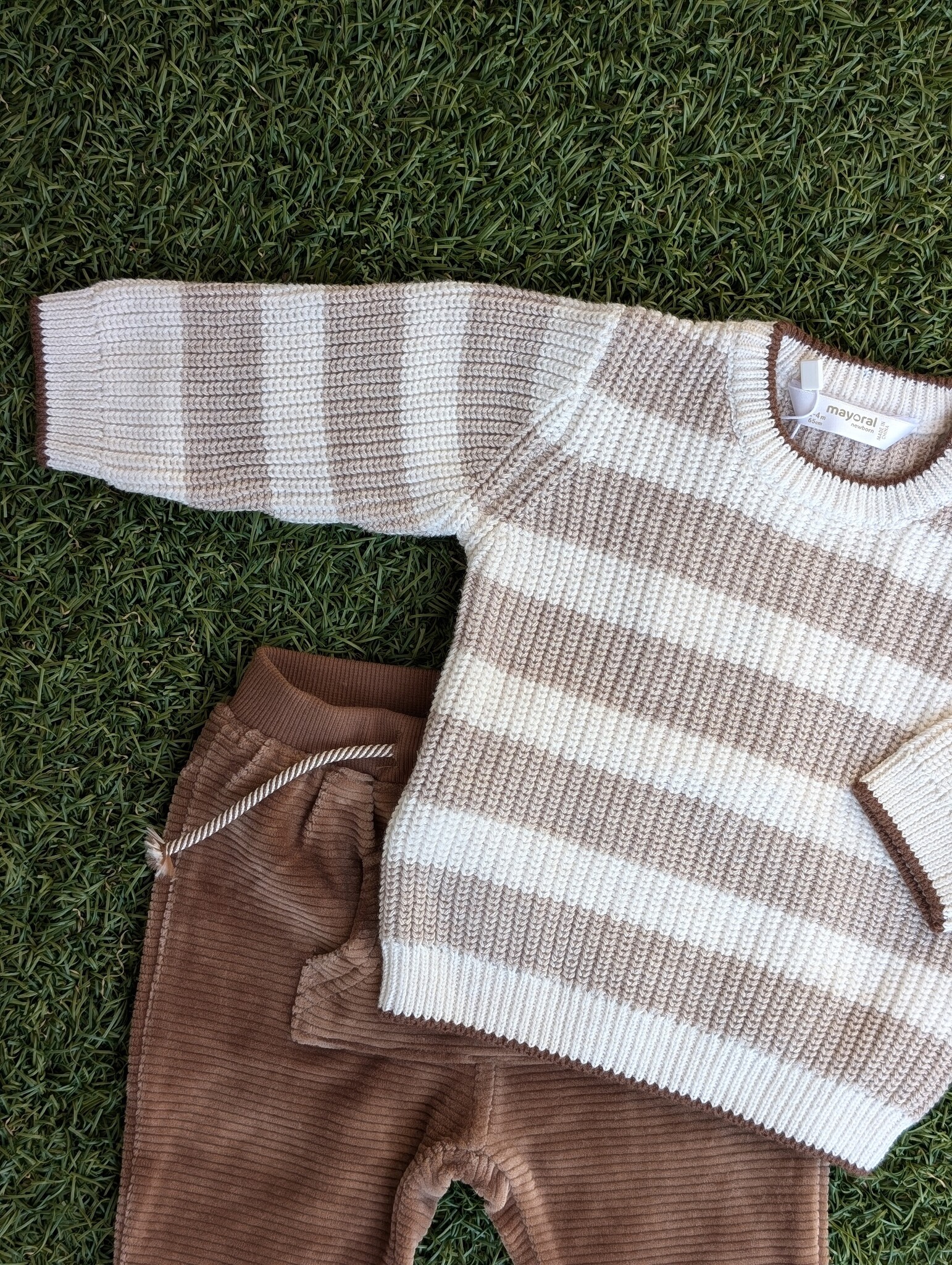 Mayoral Mayoral Robert Stripe Sweater & Corduroy Set