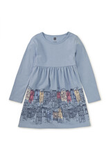 Tea Collection Istanbul Skyline Skirted Dress - Scenic Blue