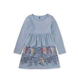 Tea Collection Istanbul Skyline Skirted Dress - Scenic Blue