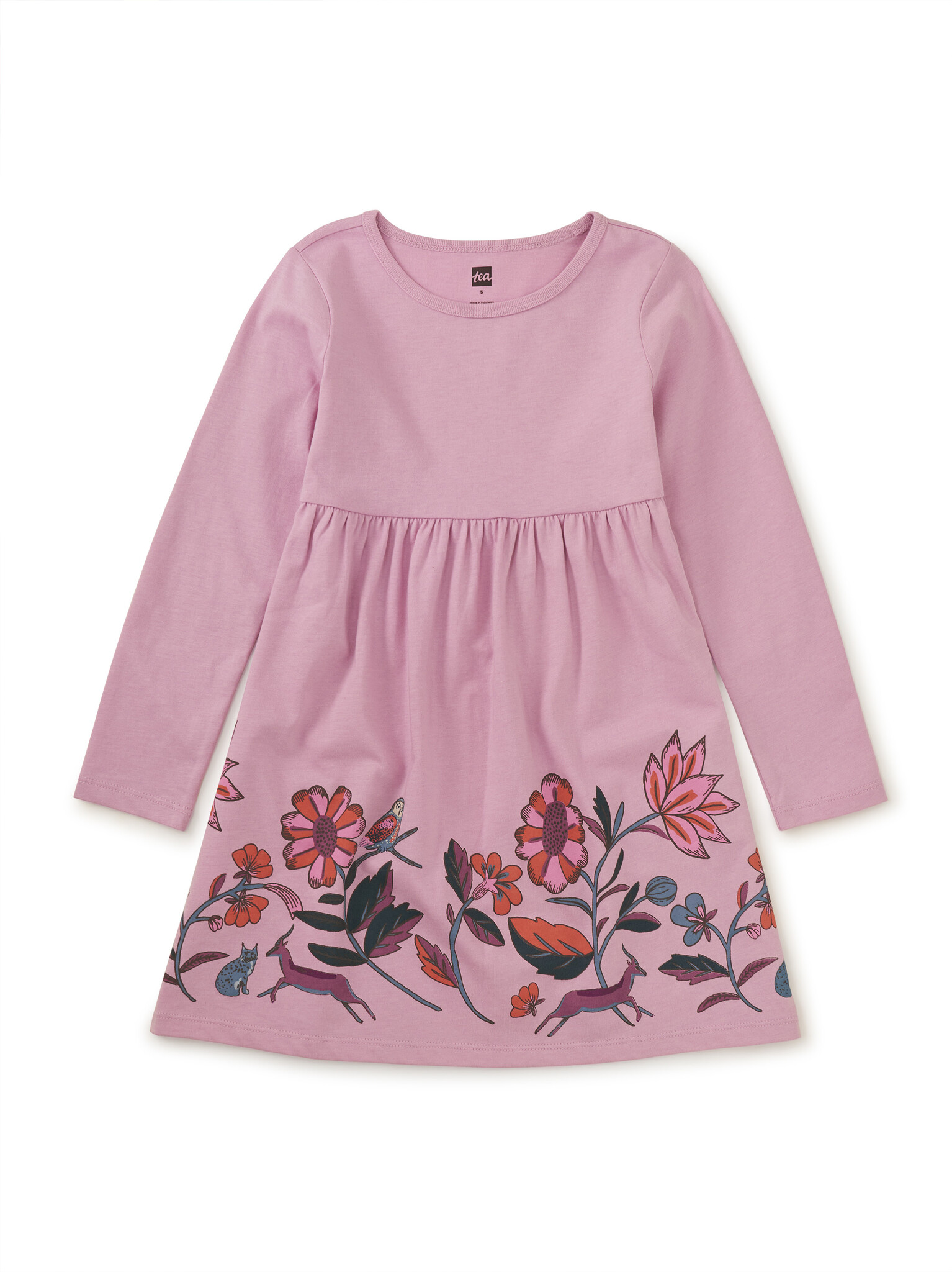 Tea Collection Mauve Mist Floral Skirted Graphic Dress