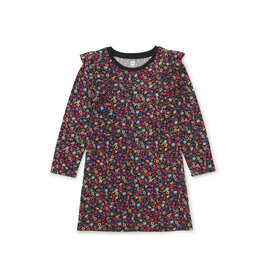 Tea Collection Ditsy Floral A-Line Ruffle Shoulder Dress
