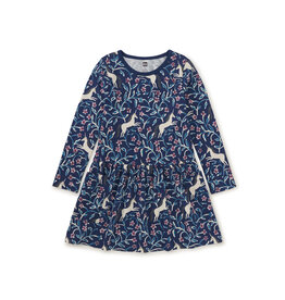 Tea Collection Unicorn Tile Long Sleeve Pocket Dress