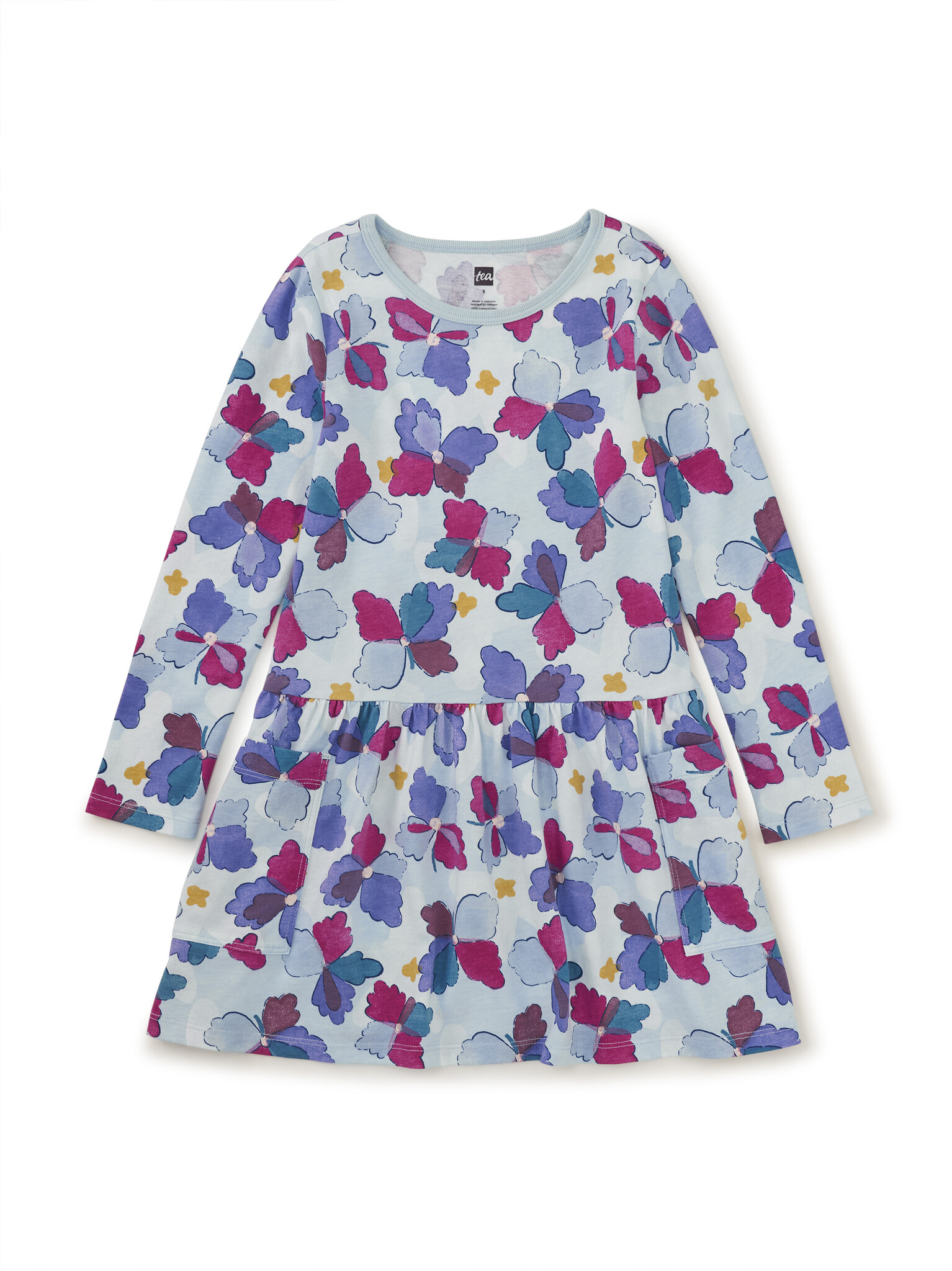 Tea Collection Iznik Tile Long Sleeve Pocket Dress