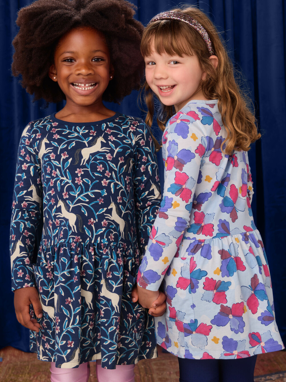 Tea Collection Iznik Tile Long Sleeve Pocket Dress