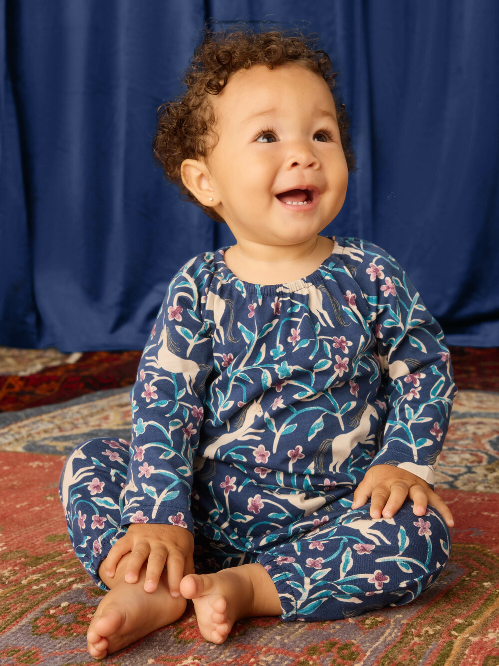 Tea Collection Unicorn Tile Baby Romper