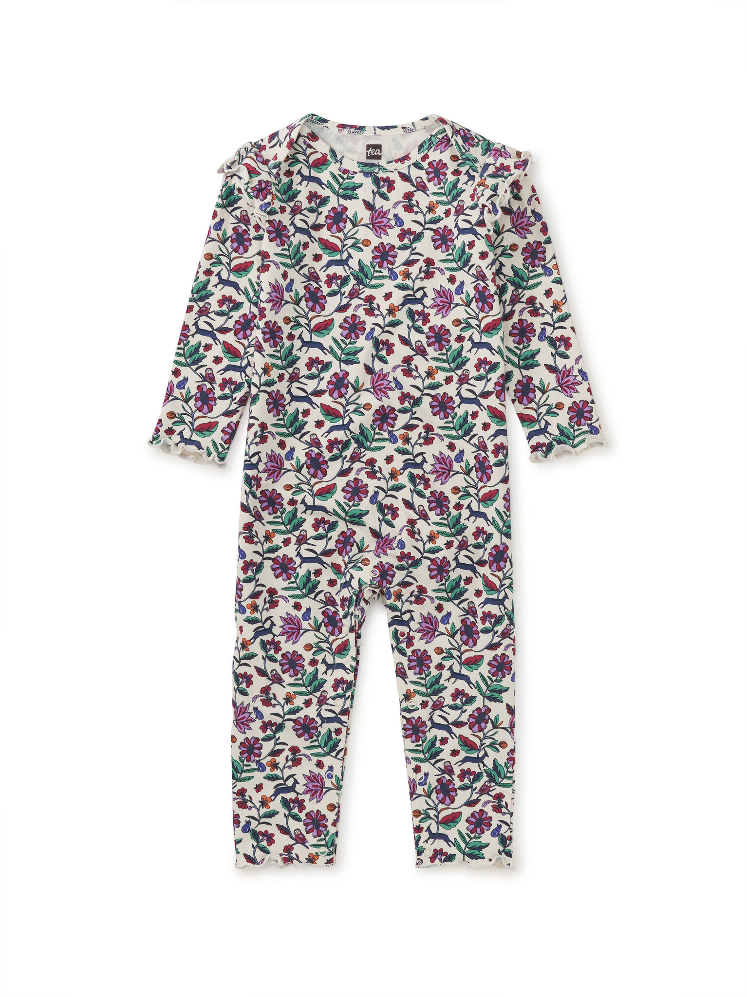 Tea Collection Izik Floral Ruffle Shoulder Baby Romper