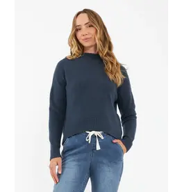 Ripe Maternity Ripe Maternity Crop Zip Nursing Sweater - Blue Marle